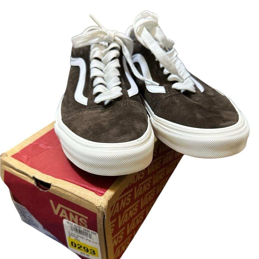 NIB RARE Vans Old Skool Brown Pig Suede Sneakers Shoes UNISEX Men 8 Women 9.5 - Picture 5 of 16